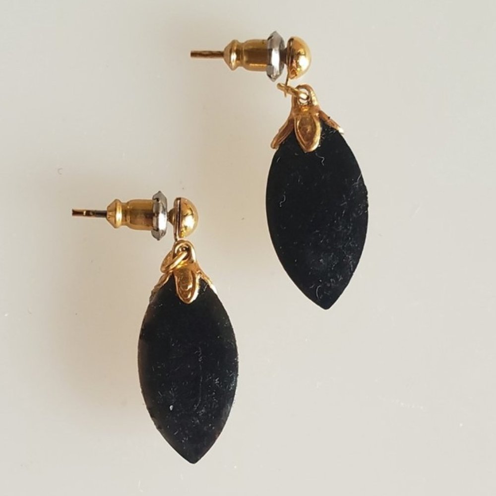 Vintage "Dark Opal" Earrings - Picture 4 of 8